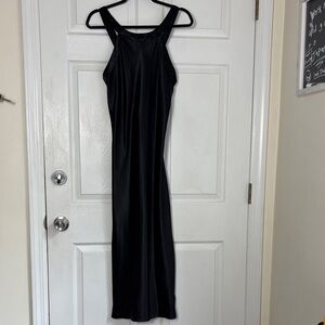 Maidenform Silky Black Maxi Slip Dress Size Small Long slip classic lingerie